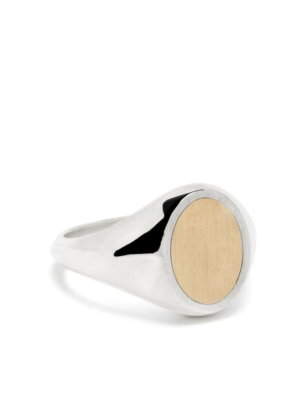 MAOR MEEK RING OVAL TOP IN SILVER AND YELLOW GOLD