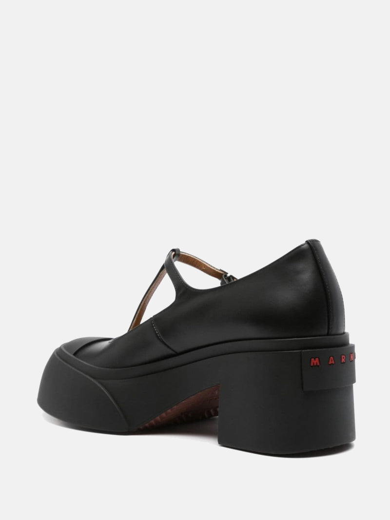 MARNI - Women Leather Pablo Triple Buckle Mary Jane Shoes