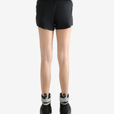 Black shorts worn by a person, showing the shorts fit