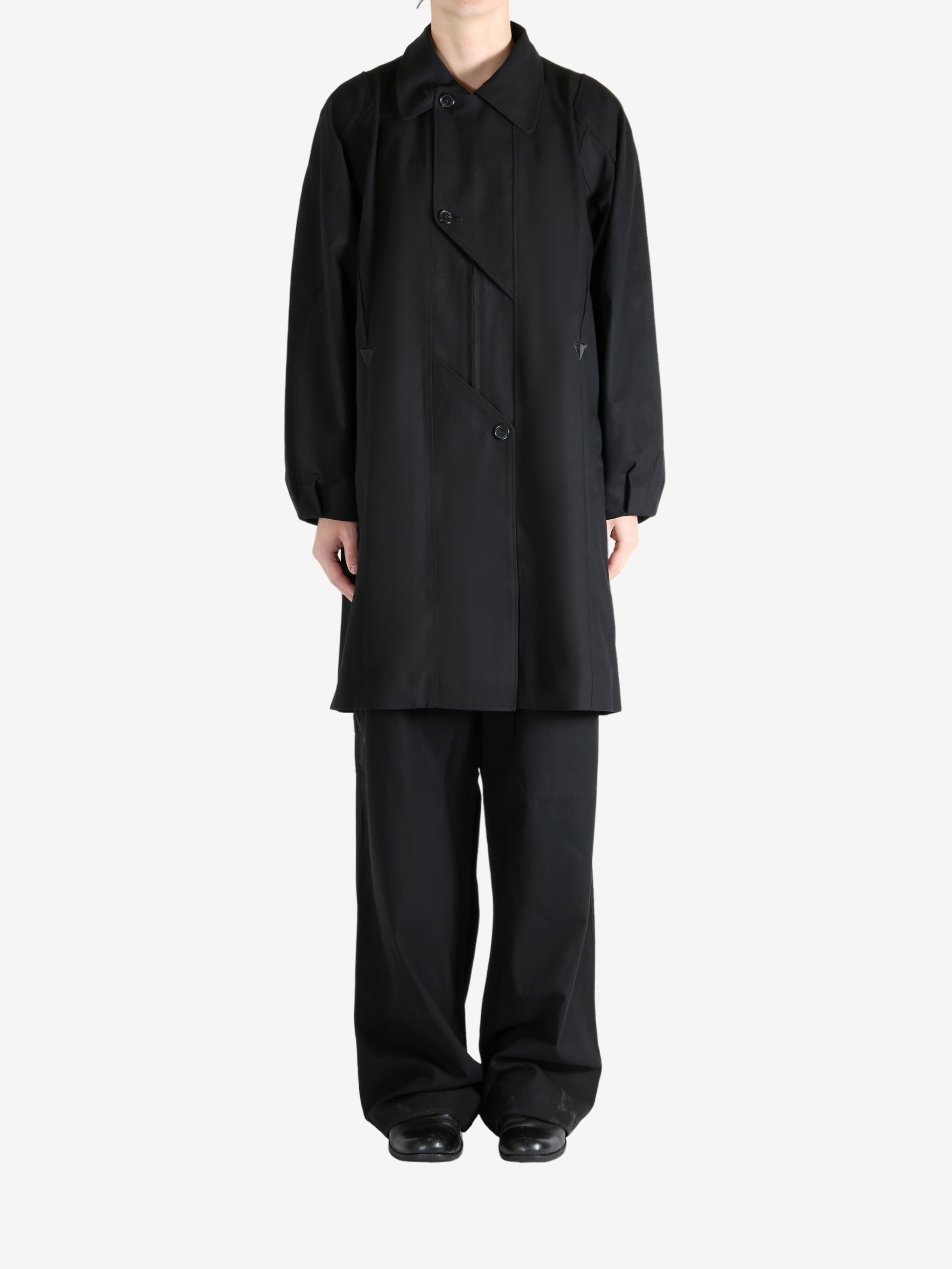 Black coat, full body view