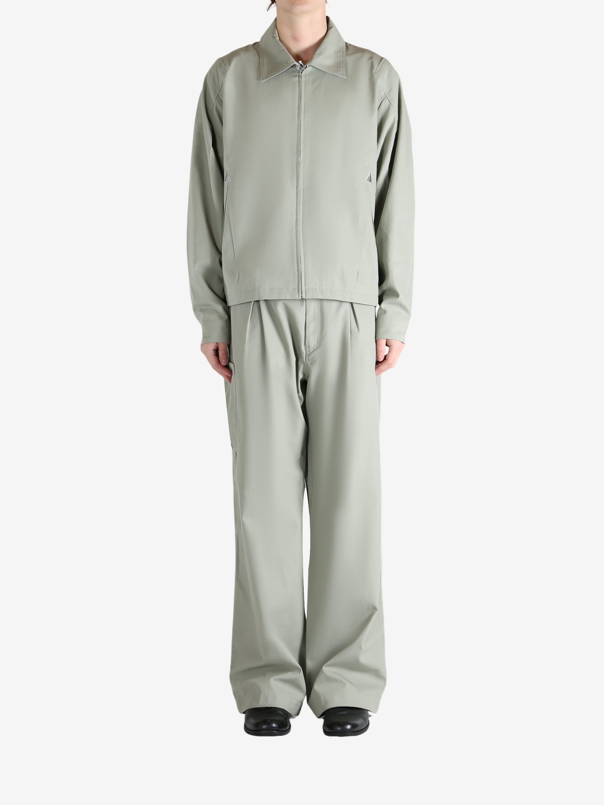 Grey jacket, full body view