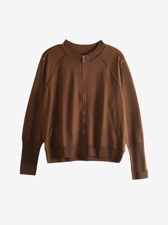 Brown cardigan, front view