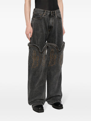 Y/PROJECT Unisex Evergreen Maxi Cowboy Cuff Jeans