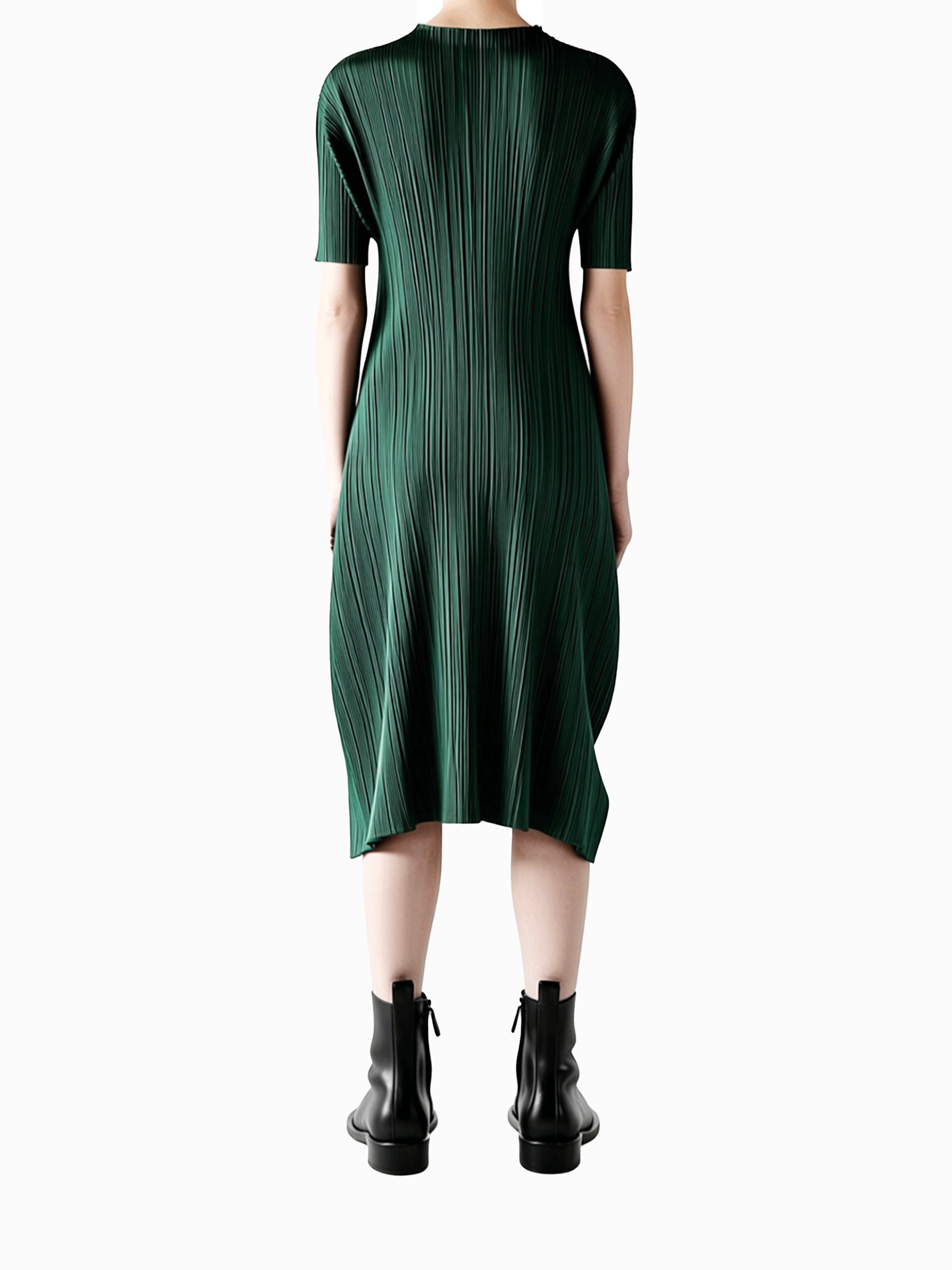 Green dress,back view