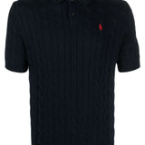 Navy knitwear, front view