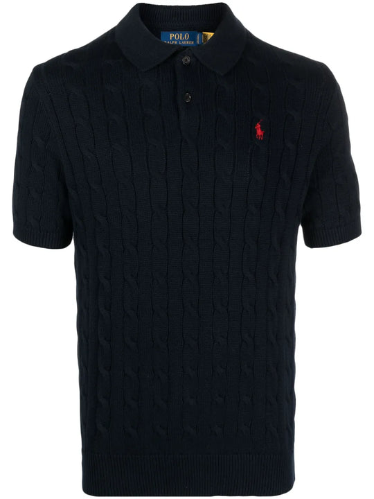 Navy knitwear, front view