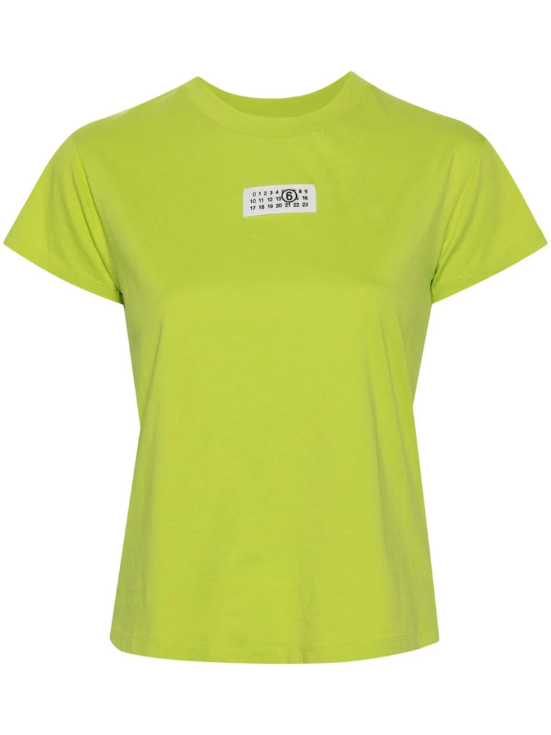 T-Shirt Cropped Branco/Verde Neon