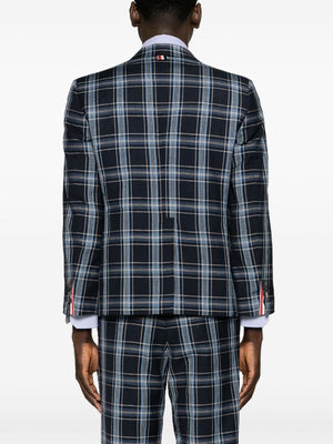 THOM BROWNE Men Unstructured Straight Fit SB S/C In Wool Linen Suiting