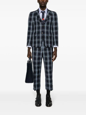 THOM BROWNE Men Low Rise Drop Crotch Backstrap Trouser In Wool Linen Suiting