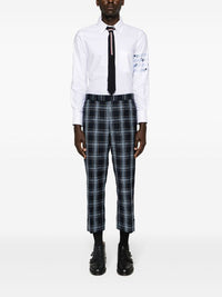 THOM BROWNE Men Straight Fit Bd L/S Shirt W/Long Stitch And Running Stitch 4 Bar With Satin Stitch Flowers In O