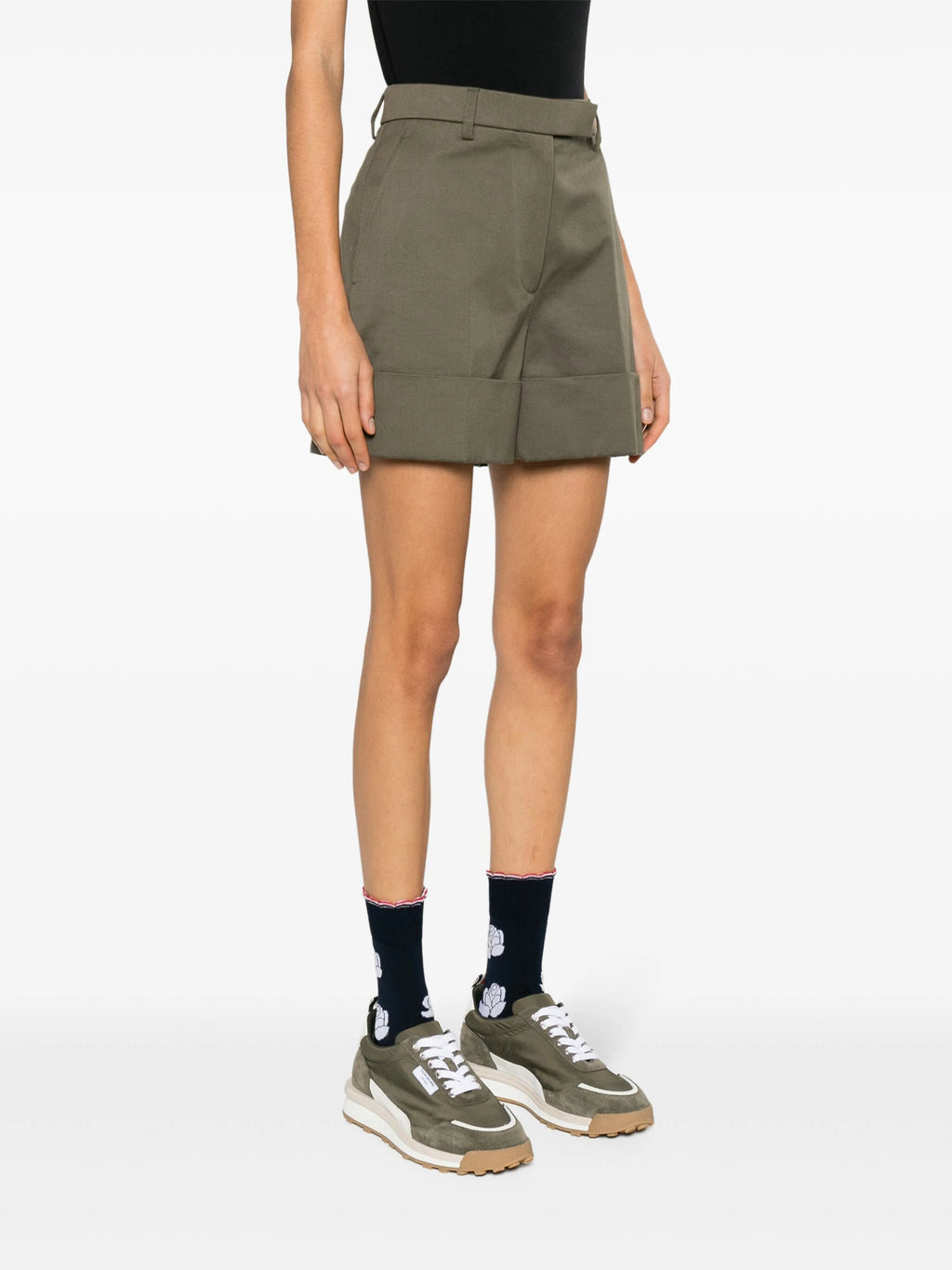 THOM BROWNE Women Fit 2 - Sack Shorts In Cotton Twill