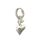 PARTS OF FOUR - Jazz's Solid Heart Earring (Extra Small, 0.2 CT, Tiny Faceted Diamond Slab, MA+FCDIA)