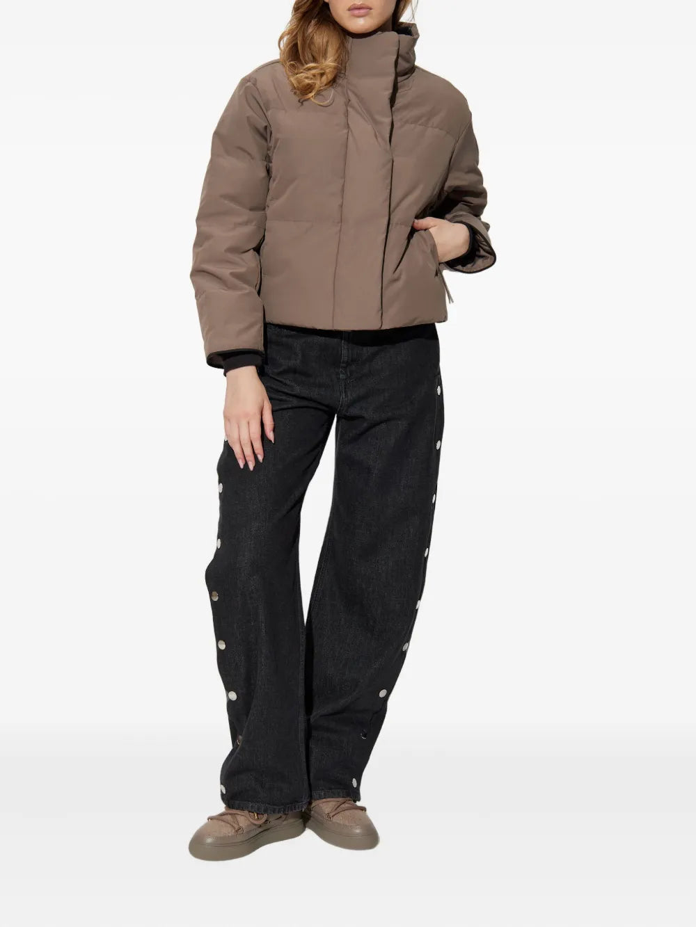 Brown jacket,full body view