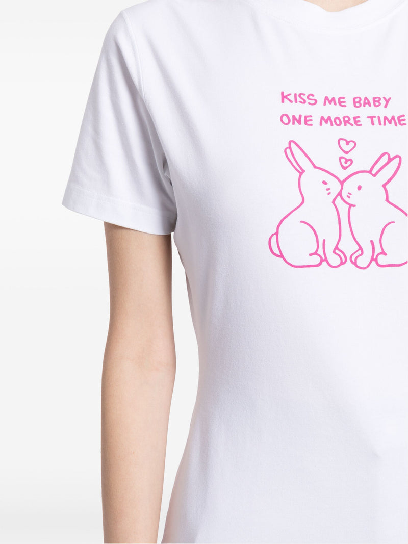 VETEMENTS Women Kissing Bunnies Fitted T-Shirt
