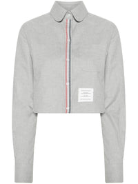 THOM BROWNE - Women Classic Cropped Round Collar Shirt