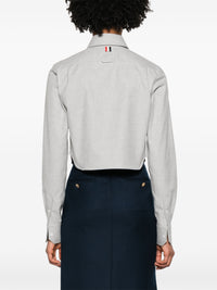 THOM BROWNE - Women Classic Cropped Round Collar Shirt