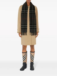 BURBERRY - Unisex Check Cashmere Scarf