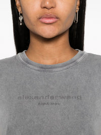 ALEXANDER WANG Women Bi-Color Acid Shrunken Embossed Logo Tee