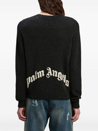 PALM ANGELS - Men Curved Logo Sweater Knit Round Neck