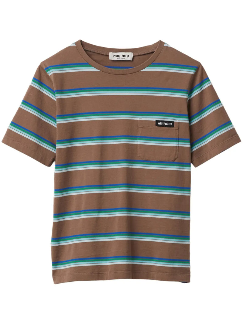 MIU MIU - Women Jersey Striped Tee