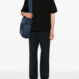 Black t-shirt, full body view