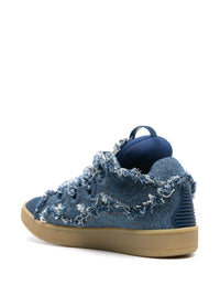 LANVIN Men Curb With Freyed Denim Sneakers