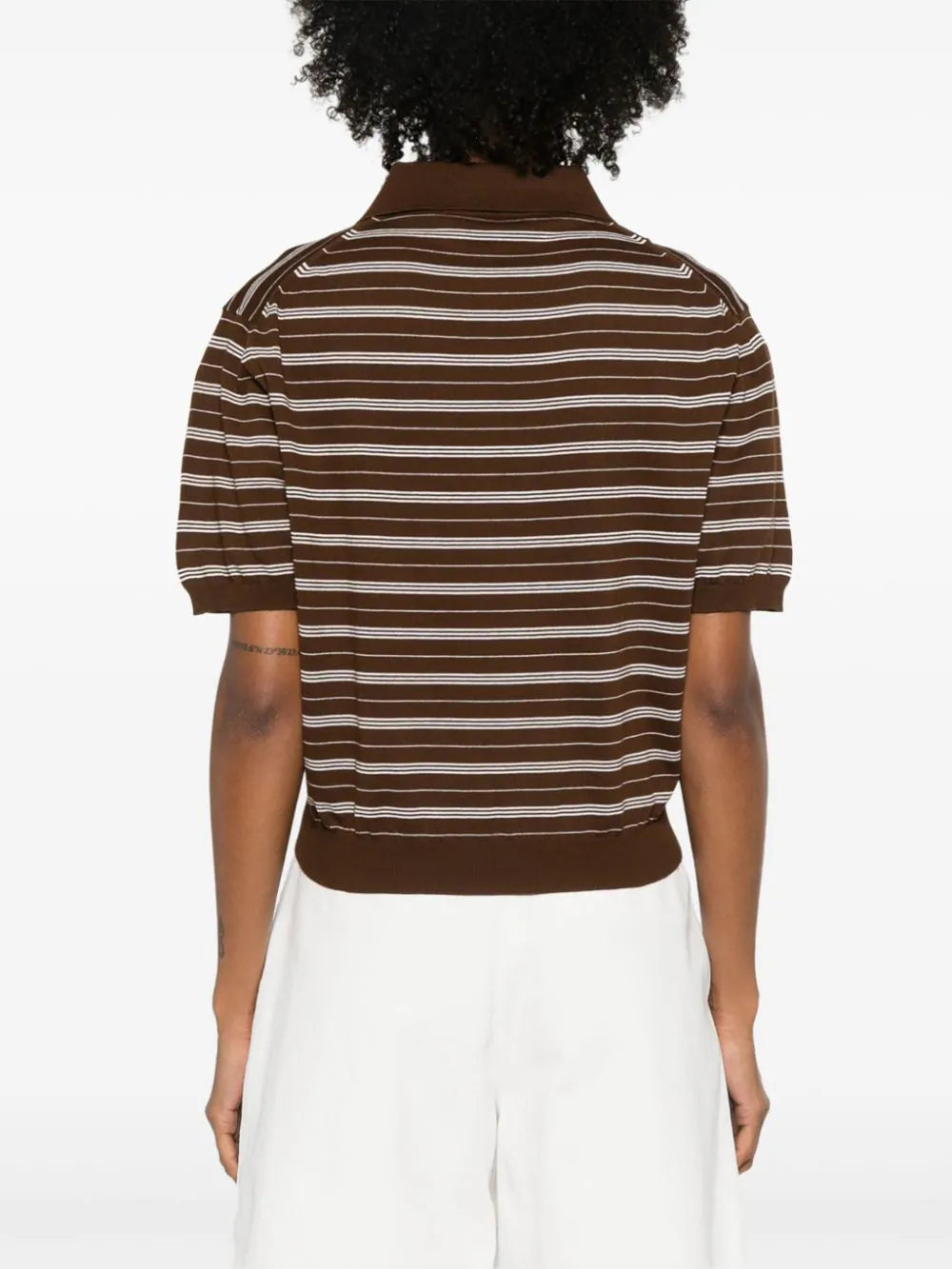 MIU MIU Women Cotton Stripe Polo Shirt