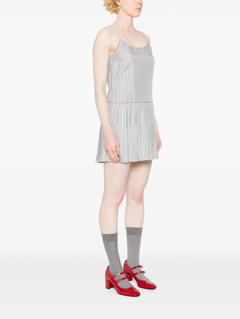 THOM BROWNE - Women Mini Mini Pleated Bottom Slip Dress