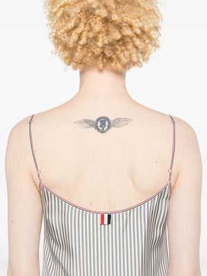 THOM BROWNE - Women Mini Mini Pleated Bottom Slip Dress