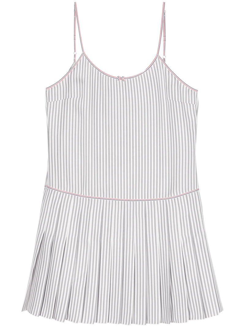 THOM BROWNE - Women Mini Mini Pleated Bottom Slip Dress