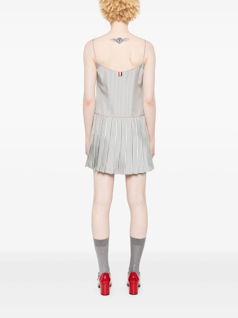 THOM BROWNE - Women Mini Mini Pleated Bottom Slip Dress