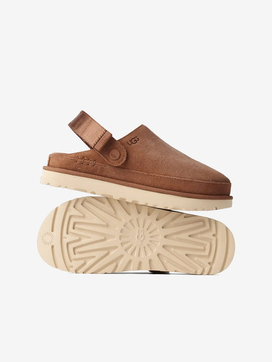 Close up of brown shoes, showing texture of the suede fabric
