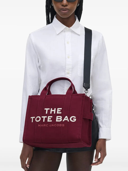 Burgundy bag, full body view