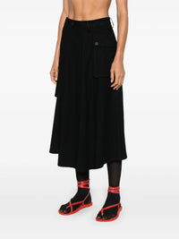 YOHJI YAMAMOTO REGULATION - Women Wide Tuck Cargo Skirt