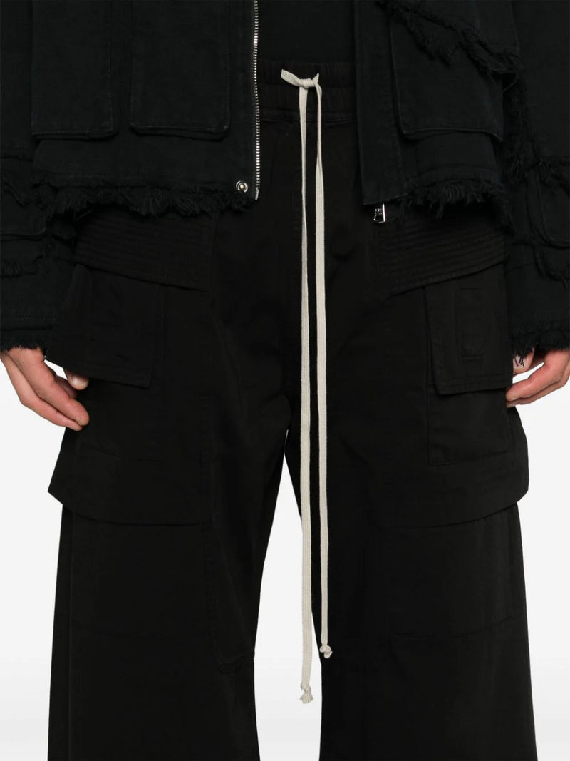 RICK OWENS DRKSHDW - Men Creatch Wide Cargo  Drawstring Pantaloni