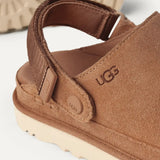 Close up of brown shoes, showing texture of the suede fabric