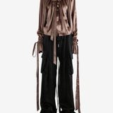 Brown top, full body view