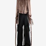 Brown top, full body view