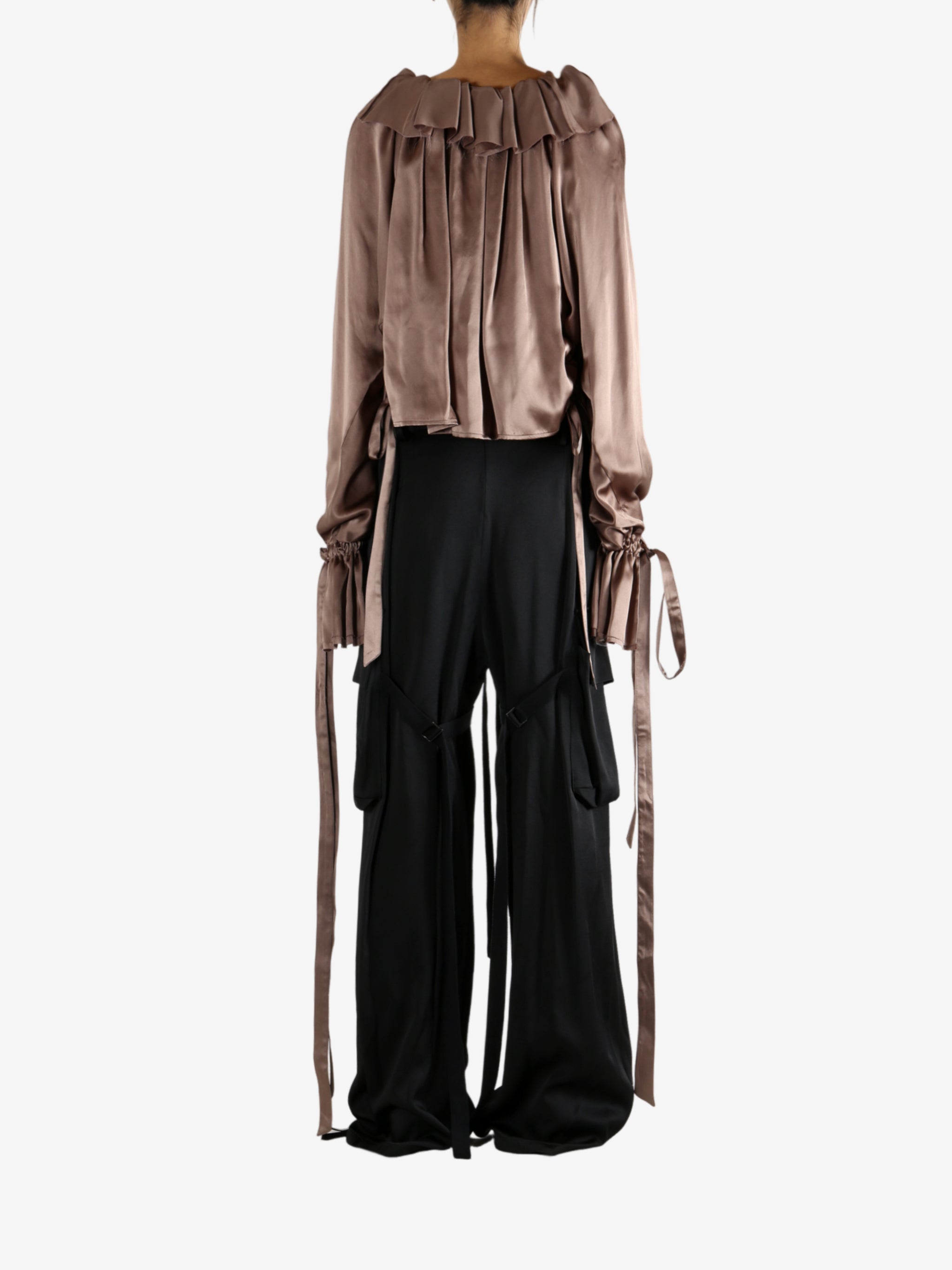 Brown top, full body view