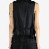 Black jacket worn by a person, showing the jacket's fit