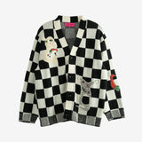 Black cardigan, front view