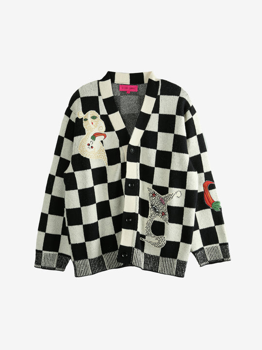 Black cardigan, front view