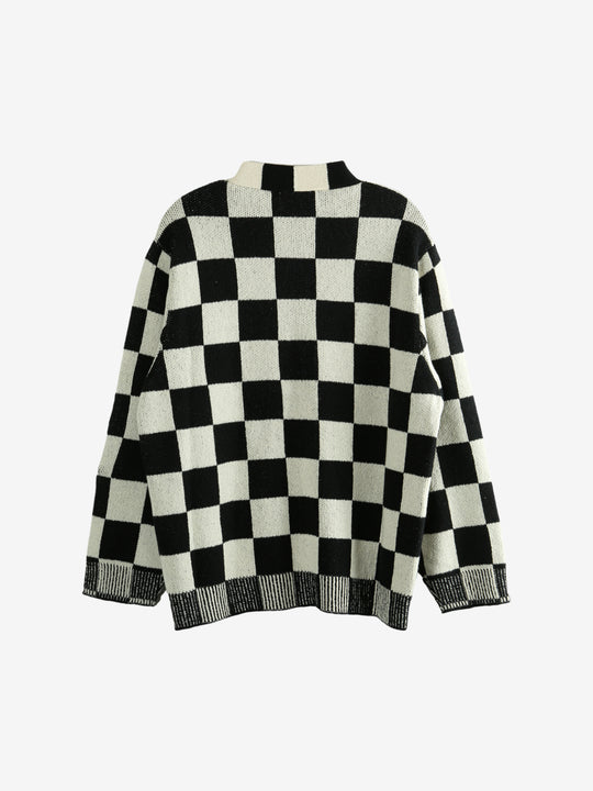 Black cardigan, back view