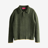 Green knitwear, front view