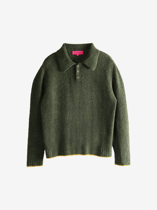 Green knitwear, front view