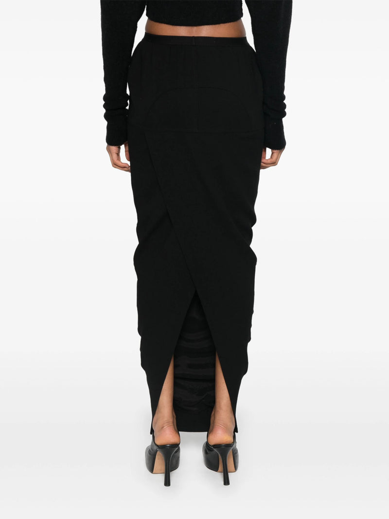 RICK OWENS - Women Wool Pillar Long Skirt