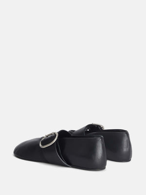 JIL SANDER - Women Soft Leather Mary Jane Ballerina Flat