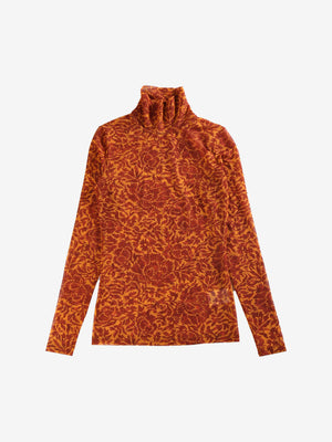 DRIES VAN NOTEN - Women Mesh Print Turtleneck Top