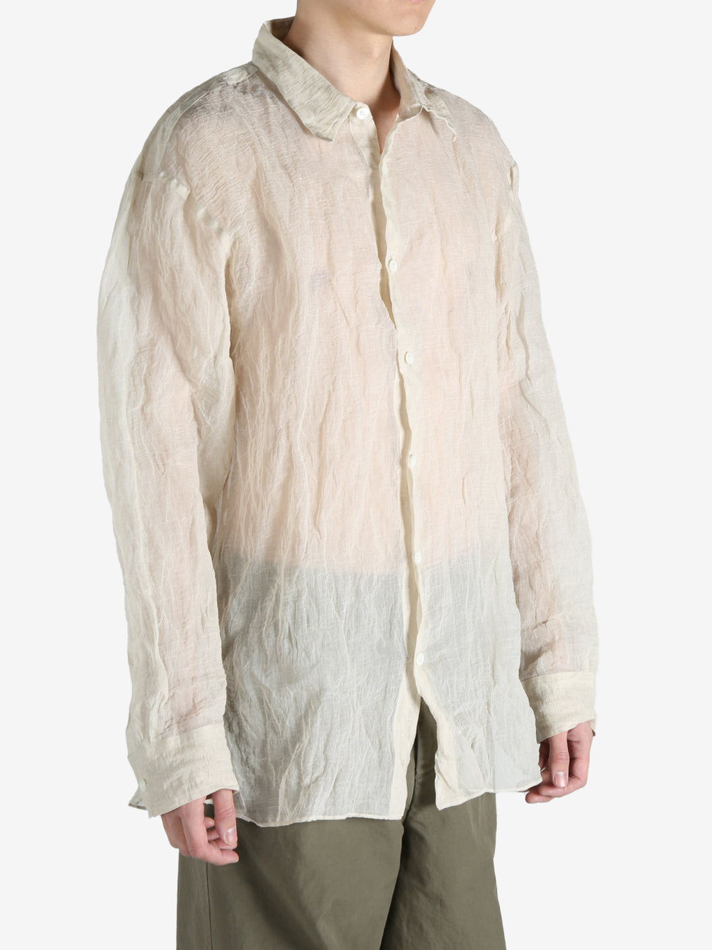 DRIES VAN NOTEN - Men Sheer Textured Button-Up