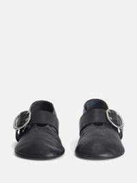 JIL SANDER - Women Soft Leather Mary Jane Ballerina Flat